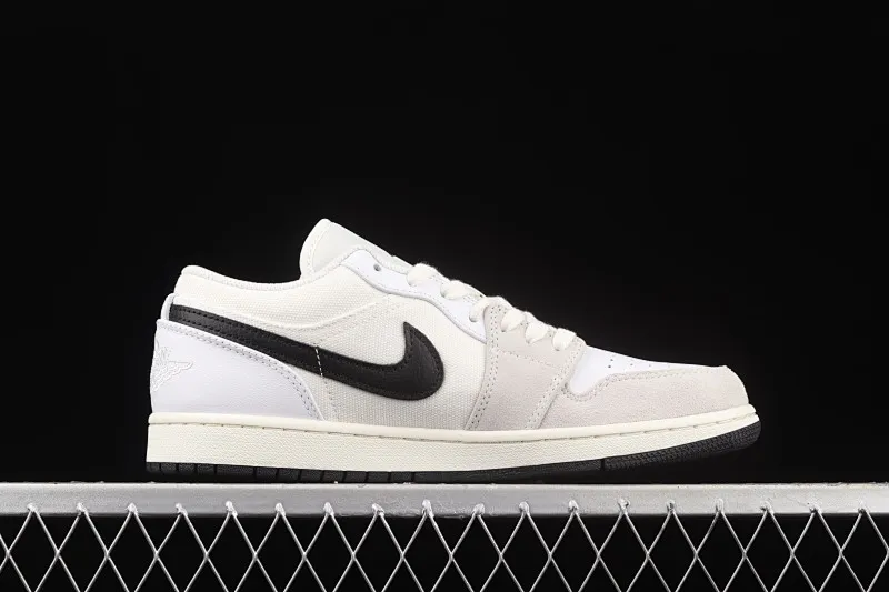 All categories Air Jordan Jordan series basketball shoes Air Jordan 1 Low G version pure original Air Jordan 1 Low AJ1 Joe 1 white and black canvas stitching low-top cultural leisure sports shoes DC3533-100
